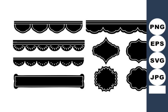 Decorative Black Vintage Label Borders: Classic Frames for Modern Design