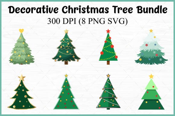 Decorative Christmas Tree SVG PNG Bundle: A Festive Design Toolkit