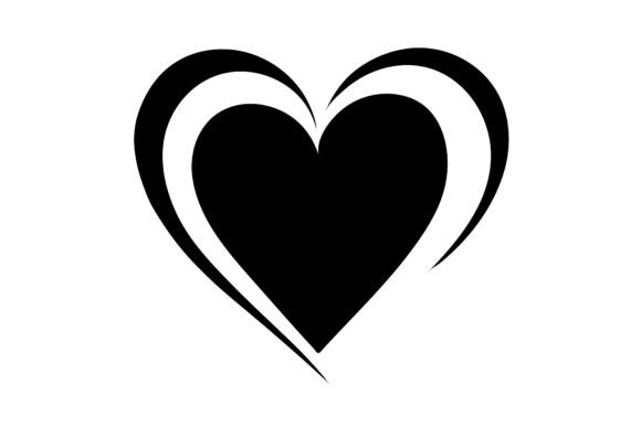Decorative Heart Silhouette: A Premium Graphic Set for Modern Creators