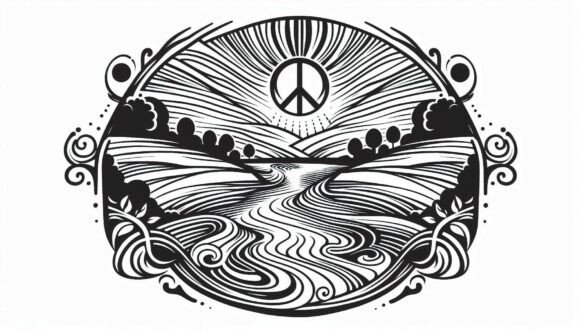 Decorative Lines Riverside Peace: A Modern Creative Asset
