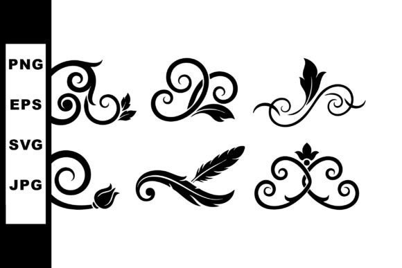 Elegant Embellishments: The Versatility of Decorative Swirl Floral Elements Vector