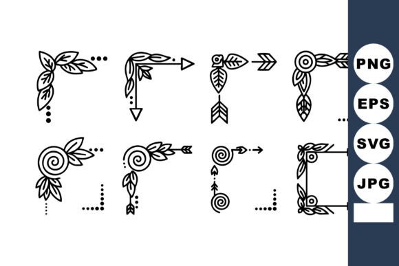 Elevate Your Designs with Decorative Floral Corner Arrows Vector S