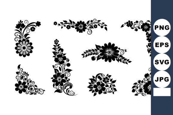 Elevate Your Projects with Floral Decorative Corner and Border Vect
