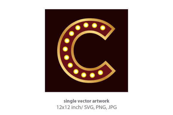 Lights Bulbs Inside Decorative Letter C: A Vintage Glow for Modern Projects