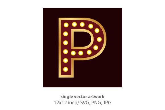 Lights Bulbs Inside Decorative Letter P: A Radiant Design Asset