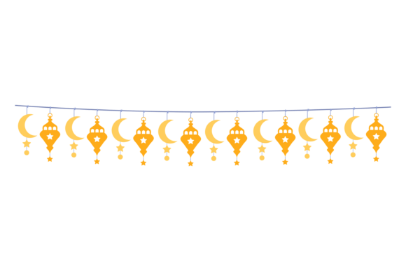 Ramadan Bunting: Golden Decorative Garland Elegance