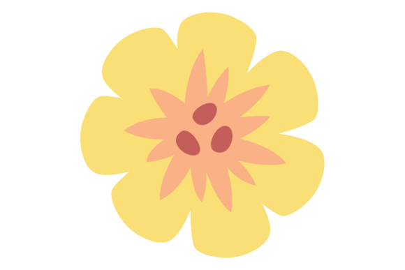 Simple Yellow Flower: Decorative Botanic for Modern Design