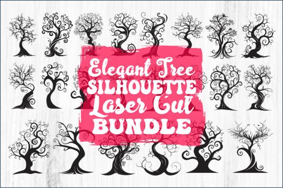 Tree Laser Cut Bundle: Decorative Tree Silhouette Designs