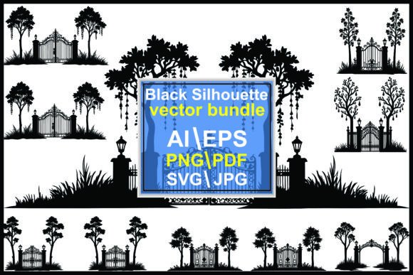 Vintage Gate. Decorative Ornate Iron Bla: A Designer's Asset